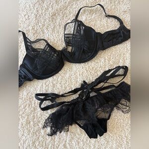 Elegant Agent Provocateur Black Lace Lingerie Set. Panty size 1